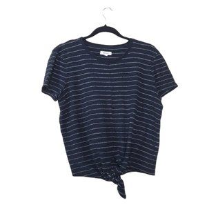 Madewell Modern Tie-Front Top in Stripe Medium